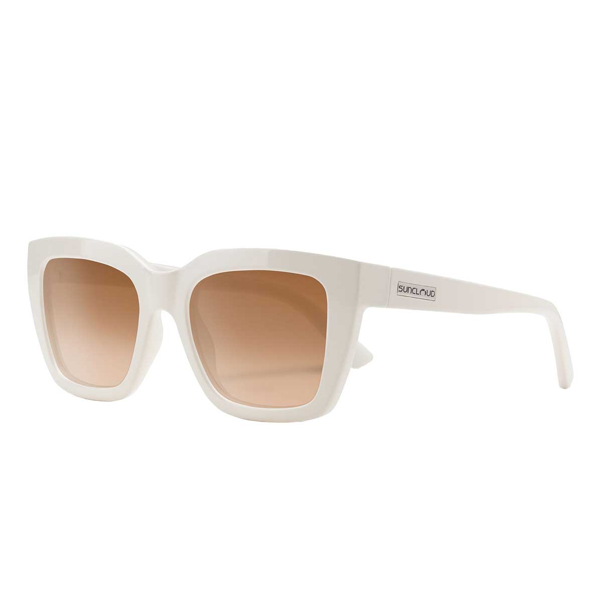 Suncloud Marion Sunglasses Polarized in Ivory with Brown Gradient